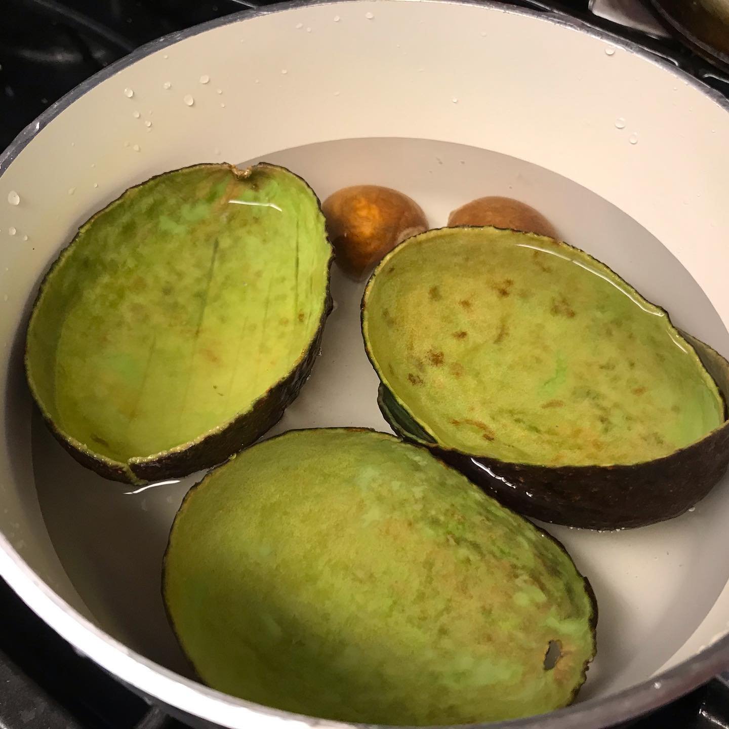 Avocado skins and pits
