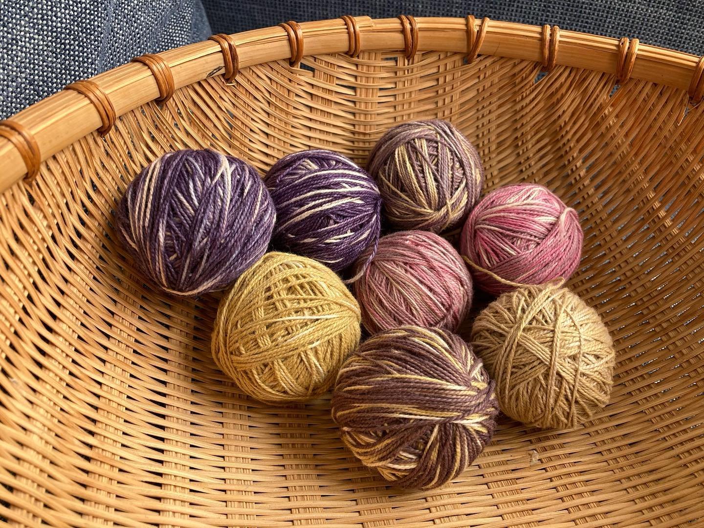colorful dyed yarns